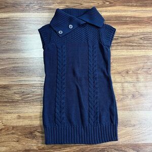 Design History Sleeveless Sweater Vest Blue Cotton Women's Size Small
